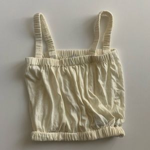 Zara knit cropped top, cream color, size small